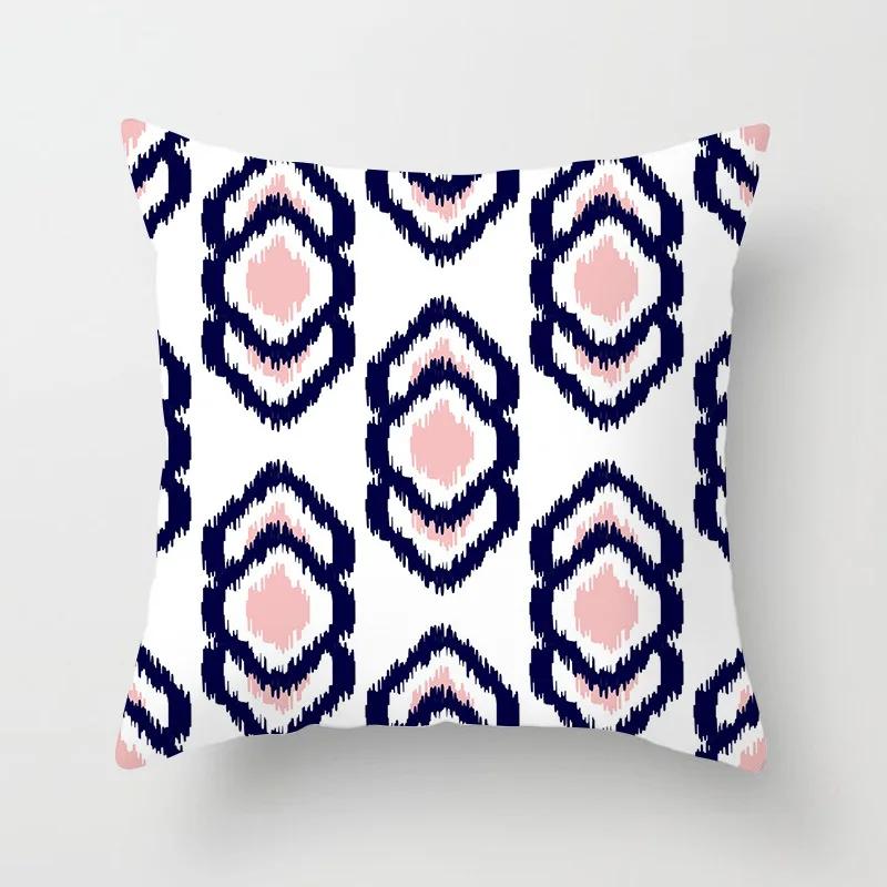 Neue ethnische Muster-Druck Kissenbezüge Gold Rosa Blau Bohemian Dekorative Geometrische Wurfkissenbezüge Sofa Auto Bett Kissenhülle