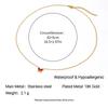 Red Butterfly Zircon Necklace in Stainless and Titanium Steel, 18K Gold-Plated, Colorfast, European-American Style for Women.