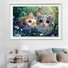 Peinture Diamant 5D DIY Point de Croix Animaux Mignons Deux Chats Broderie Diamant Mosaïque Forage Rond Complet Décoration d'Intérieur Arts