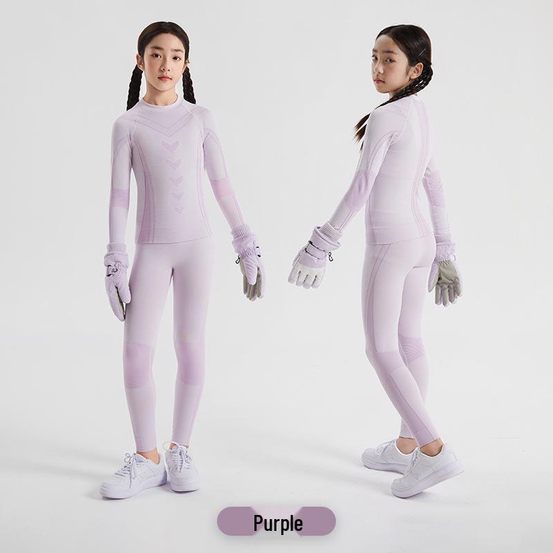 Kids' Quick-Dry Ski Base Layer: Warm, Moisture-Wicking Sports Suit for Boys & Girls