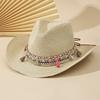 Outdoor Hiking Tassel Cowboy Straw Hat Unisex Foldable Sun Protection Summer Hat Bohemian Style Uv Protection Fisherman Hat