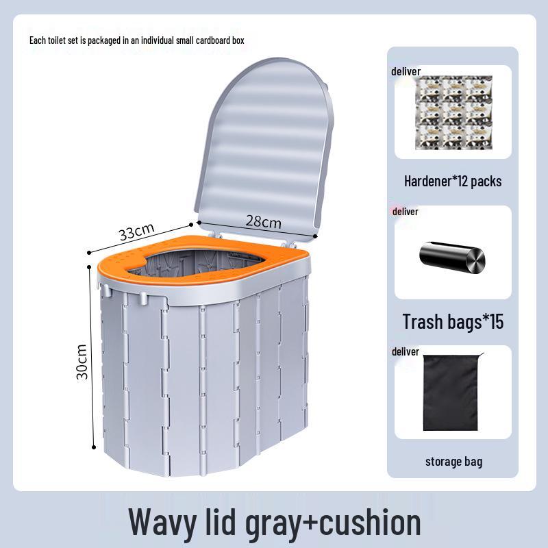 Přenosná skládací cestovní toaleta pro dospělé - Ideální pro auta, venkovní kempování, nouzové situace a výlety s vlastním řízením