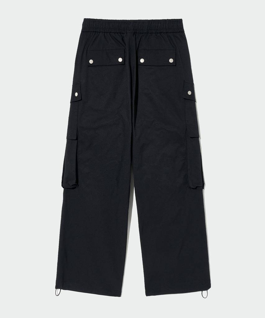 ECORR Wide Big Pocket Elastic Waist Pants_Black