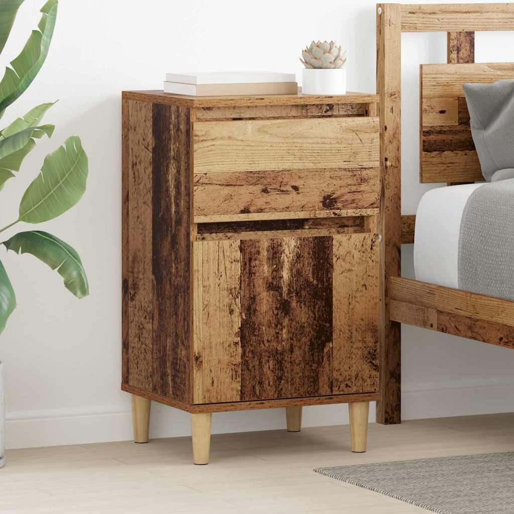 Nightstand with Drawers Reclaimed Wood Look 40 x 35 x 70 cm Particleboard