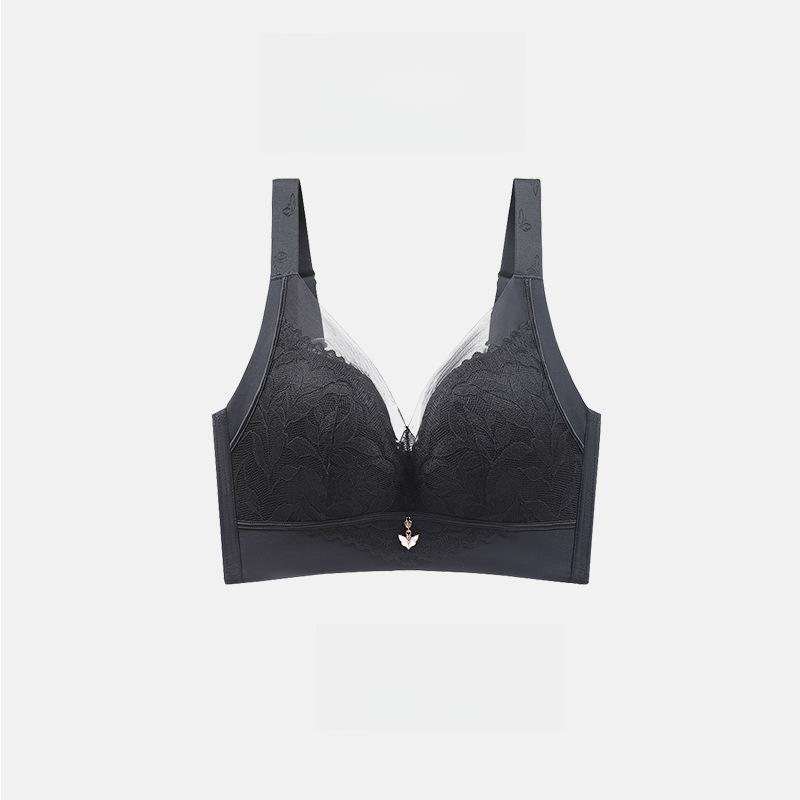 

Full-cup Bra Women s Plate-size Bra Undergarment Bra Women s Bras Without Underwire Adjustable Close-in Bra Sexy Lace Bra 34/75C чорний