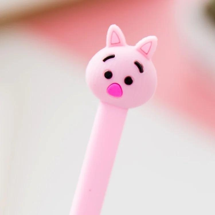 3pcs Kawaii Cute Pink Pig 0.38mm Plastic Gel Pens Office School Gift Stationery Pens
