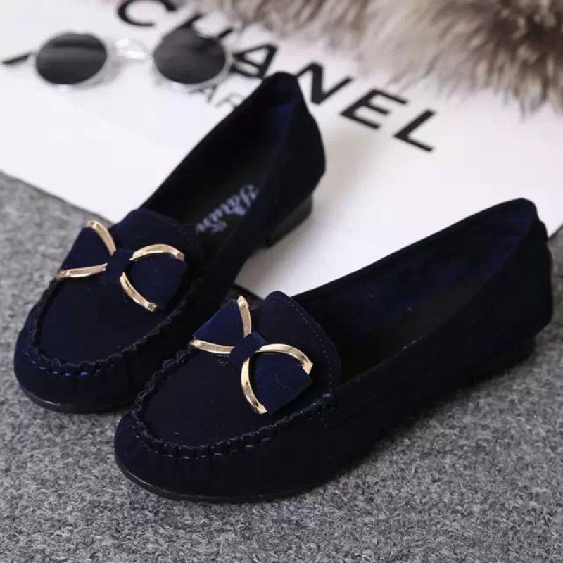 Women's Bow Slip-On Flats, Low Heel Casual Loafers for Driving and Work
