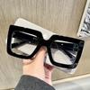 Two-color Transparent Square Frame Glasses Blue Light Blocking Computer Glasses Ladies Clear Lens Optical Spectacle Eyeglasses