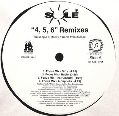 12-Zoll Schallplatte SOL?, JT MONEY & KANDI - 4, 5, 6 (Remixe) DRM8P5242PROMO DreamWorks Reco 1999 US Rap & Hip-Hop/R&B Gebraucht