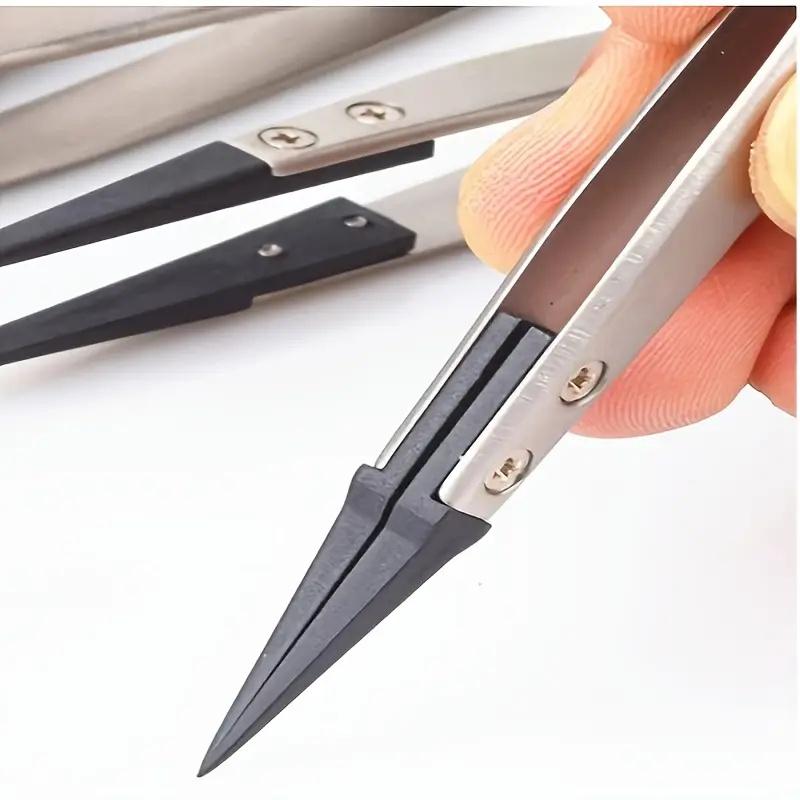 

ESD-Safe Precision Tweezers, Anti-Static Tips with Heavy-Duty Metal for Electronics & Jewelry Repair. 13cm срібний