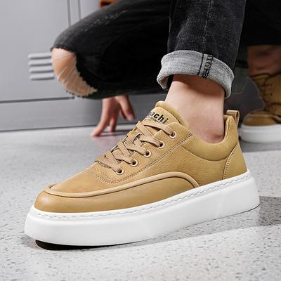 Fashion Mens Shoes Lace Up Flats Casual Platform Leather Fashion Sneakers Outdoor Driving Tennis Luxury Trainers Leather Shoes Men