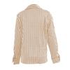 Elegant And Stylish Retro Striped Collared Long,sleeved Shirt For Women