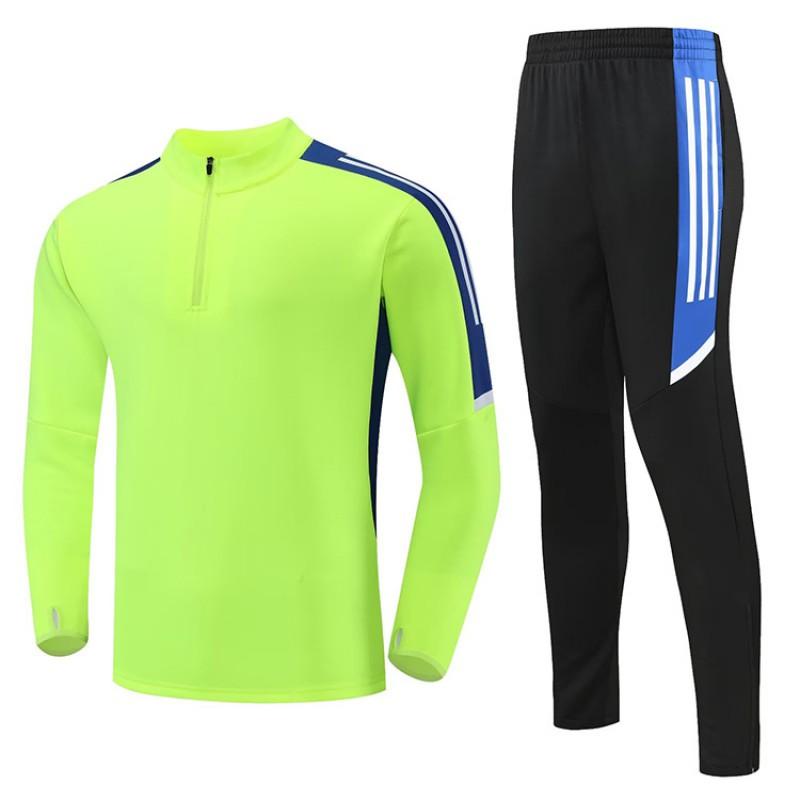 Warm Fleece-Lined Soccer Training Set Kids Adults Long Sleeve Football Jersey Uniform Sportswear