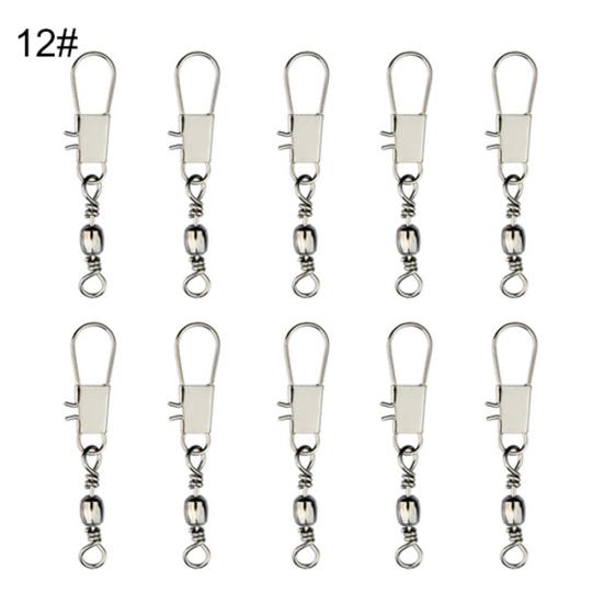 MUQZI Sportzubehör, 10 Stück Angel-Kugellager-Rollwirbel mit Interlock Snap Tackle-Anschlüssen