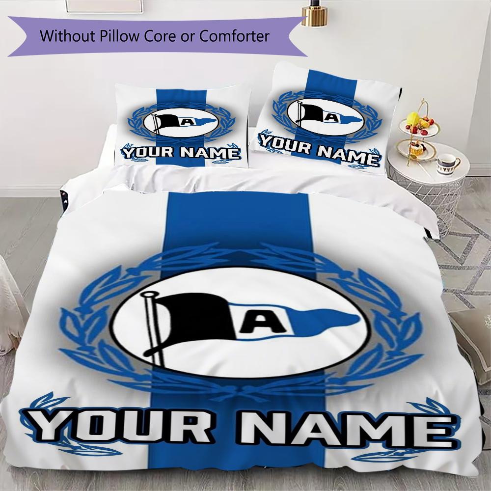 Custom Name Arminia Bielefeld Pattern Bedding uilt Set uilt Cover Pillowcase Home Decoration Birthday Gift (1*duvet cover+2*pillowcase without core)