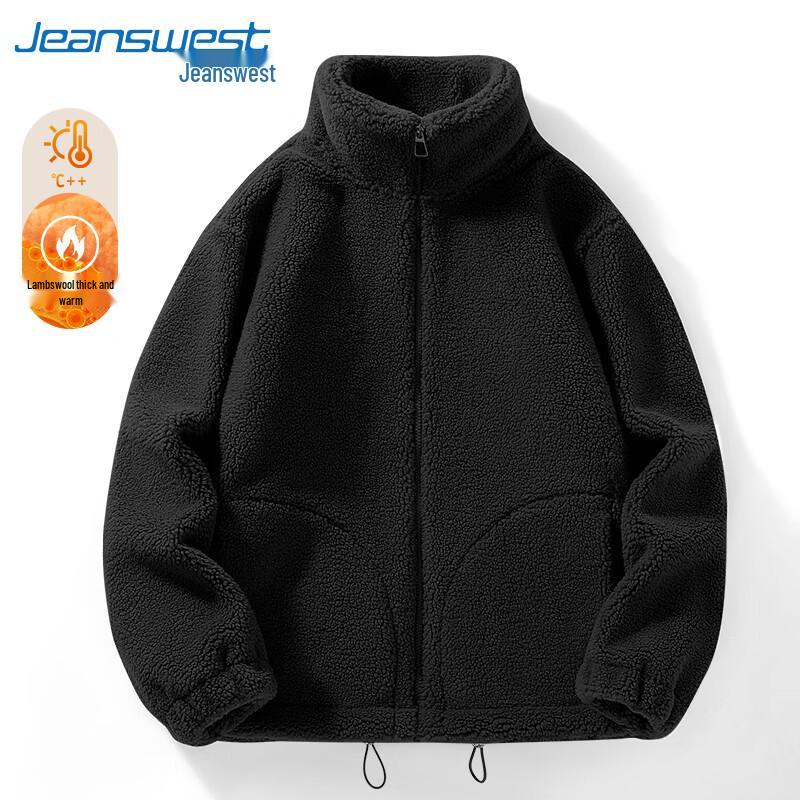 Jeanswest Unisex Winter Retro Fleece Stand Collar Jacket XL