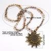 Vintage Bohemian Style Necklace Featuring 8mm Natural Stone and Glass Beads Unique Sun Pendant Neckchain for Women