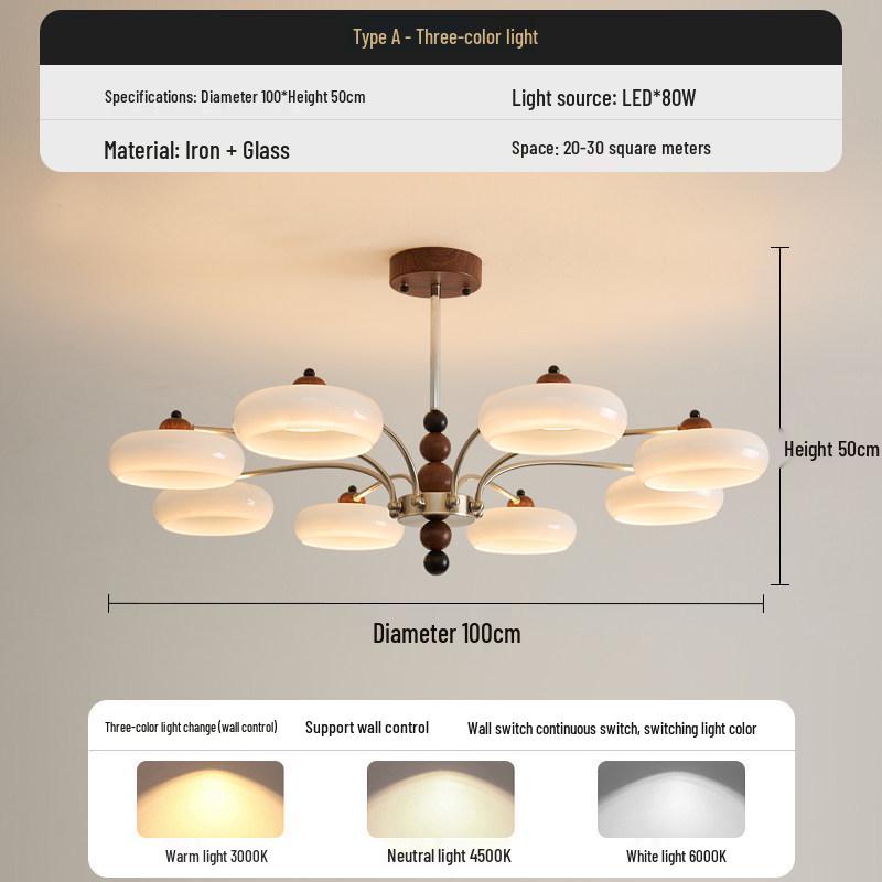 Retro American Chandelier: Versatile Living Room, Bedroom & Dining Lamp with Persimmon Design