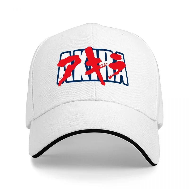 AKIRA Logo Black Baseball Cap with Red and Blue Graphic Design for Streetwear Fashion Fans and Anime Enthusiasts