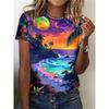 Daily Breathable Animal Print Top Women's Versatile Short-sleeved Fashion Loose T-shirt Comfortable T-Shirts Women’s