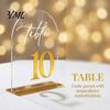 Clear Table Place Cards Arch Wedding Numbers, 1-10 with Stands, Acrylic Settings Signs for Receptions, Parties, Anniversaries, Events Banquet Displays