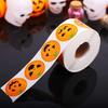 500 Pieces/roll Bag Stickers Halloween Festival Packaging Labels Pumpkin Self-adhesive Decoration Tags