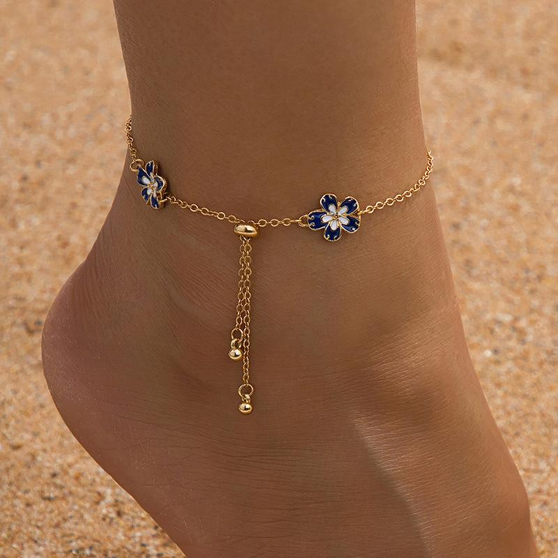 

Модный браслет на щиколотку для женщин золотой