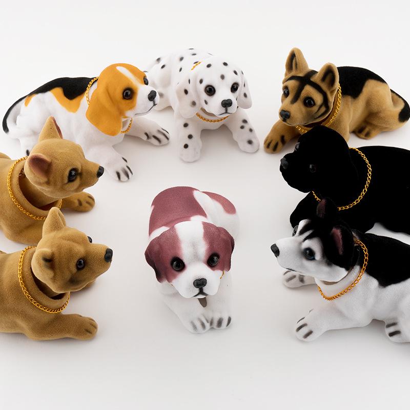 Resin Shaking Head Dog Figurine Car Ornament