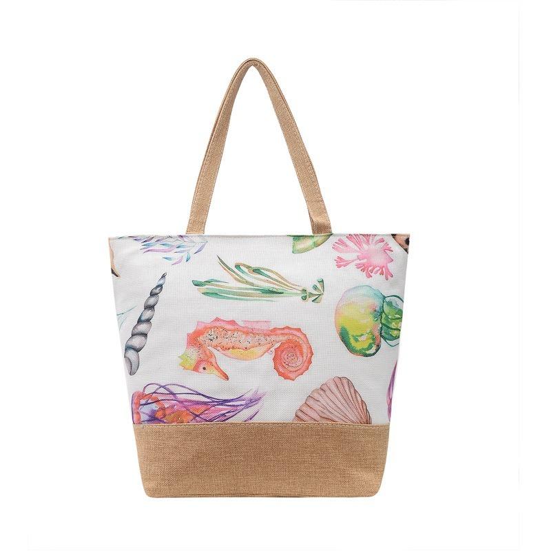 Summer Beach Holiday Shopping Handbag Travel Shoulder Print Pattern Unisex