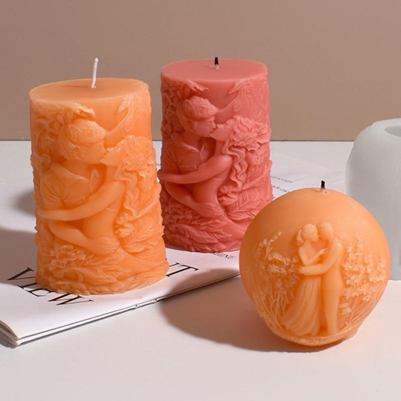 Silicone Cylinder Mould For Handmade Candle Embossed Star Detailing Safe Family Activity Supplies