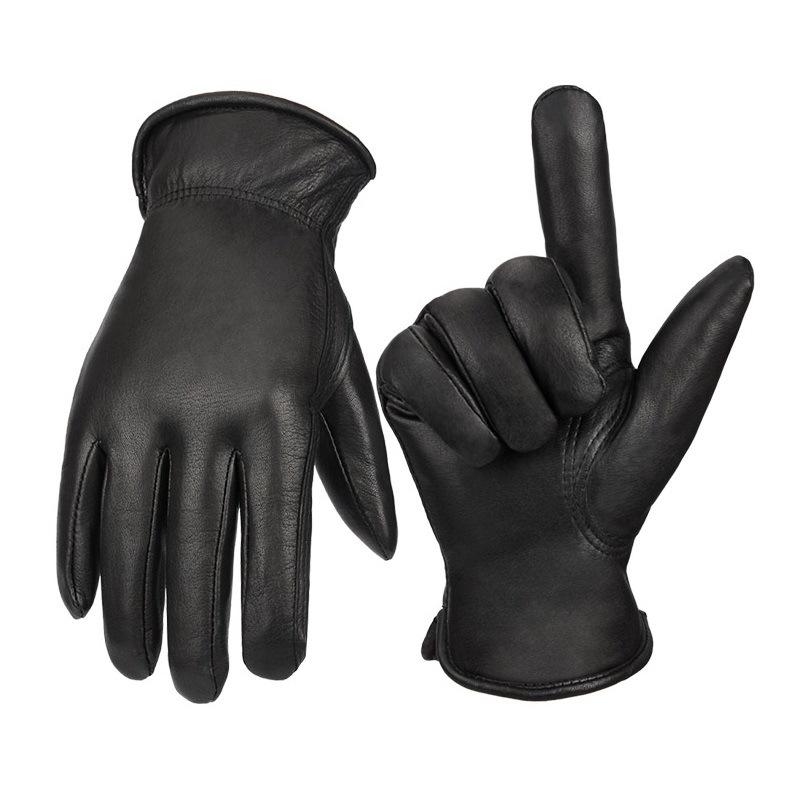 

Зимние мотоциклетные перчатки из оленьей кожи Теплые мотоциклетные перчатки в стиле ретро Harley для езды Мужские с плюшевой подкладкой для защиты от холода XL