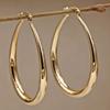 Golden-Tone Simple Color Hoop Earrings for Women - Bohemian Vintage Style Smooth Minimalist Design, Everyday Jewelry Gift Versatile Accessories