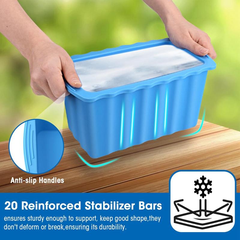 1PCS Extra Large Silicone Ice Mold Crate Efficient Freezing Ice Bath Large Ice Cube Mold Ice Bucket Ice Block Mold