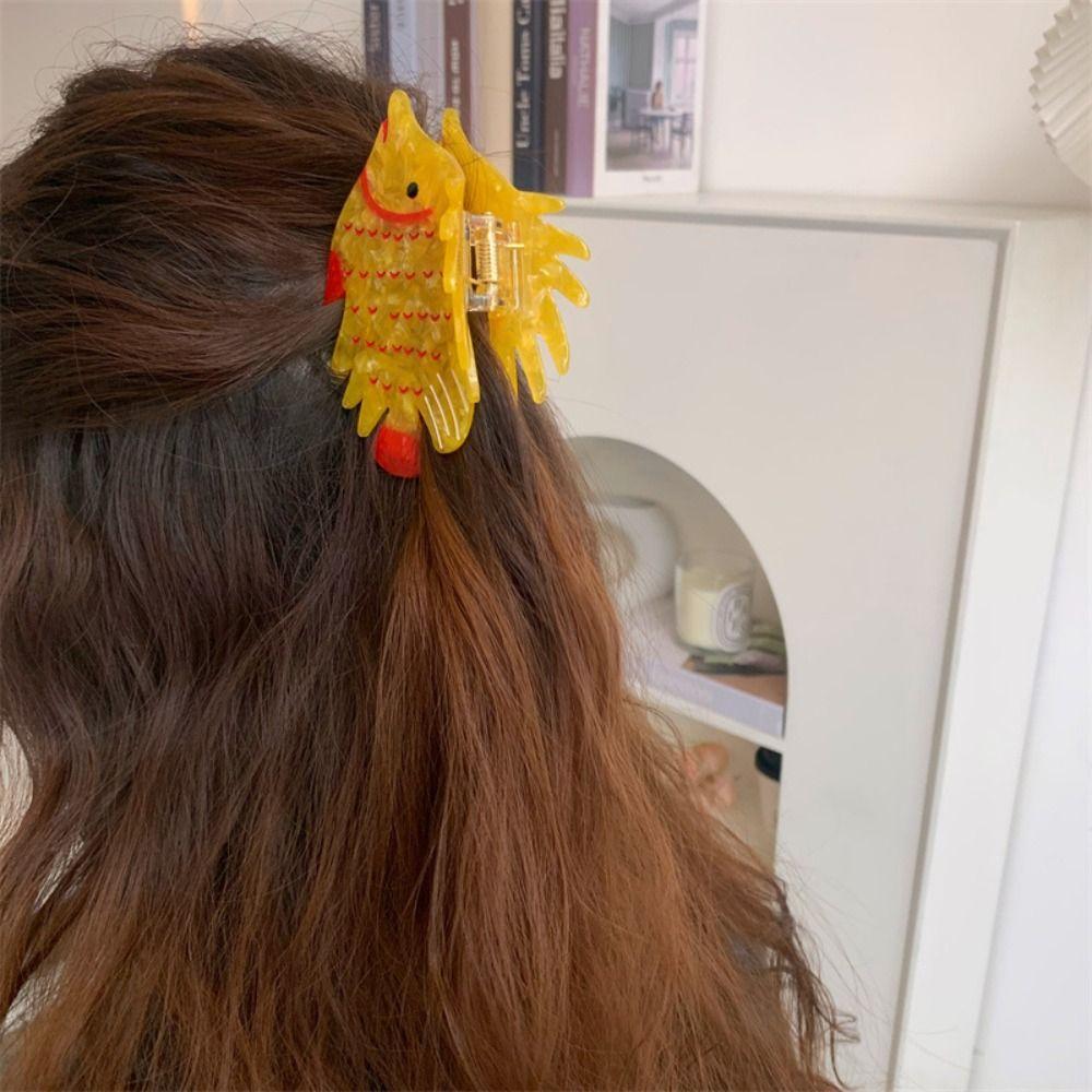 Large Marine Life Fish Hair Clip Colorful Fish Grab Clip Acetic Acid Hairpin Streetwear