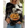 Women's Long Sleeved T-shirt Fashion Skull 3D Printed  Long Sleeve T-Shirt Autumn New Casual Festive Tops For Women Clothing