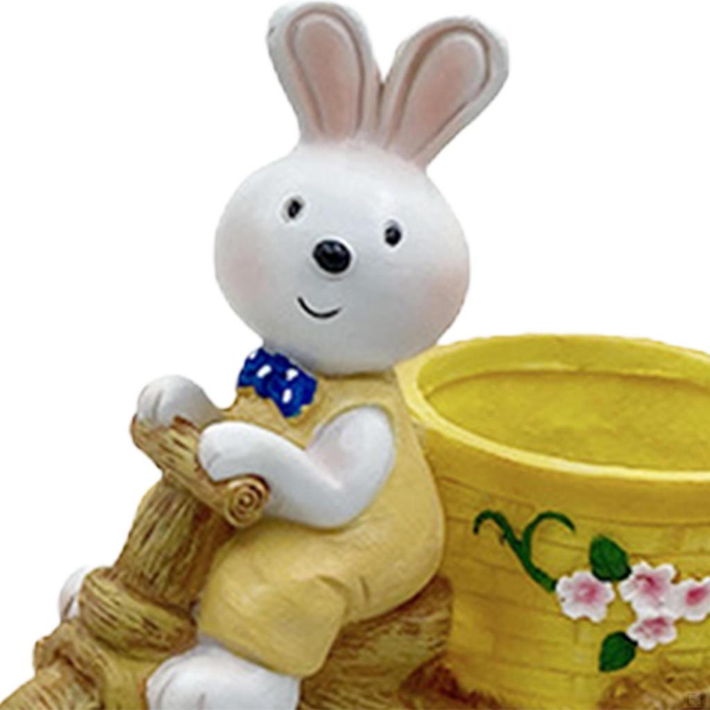 2 Stück Kaninchen Blumentopf Pflanze Cartoon Geschenk Skulptur Vase Make-up Pinsel Behälter