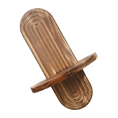 Vintage Wooden Double Shelf Oval Shape Arched Plant Display Hanging Rack Organizers Wall Decors for Home Office Bathroom