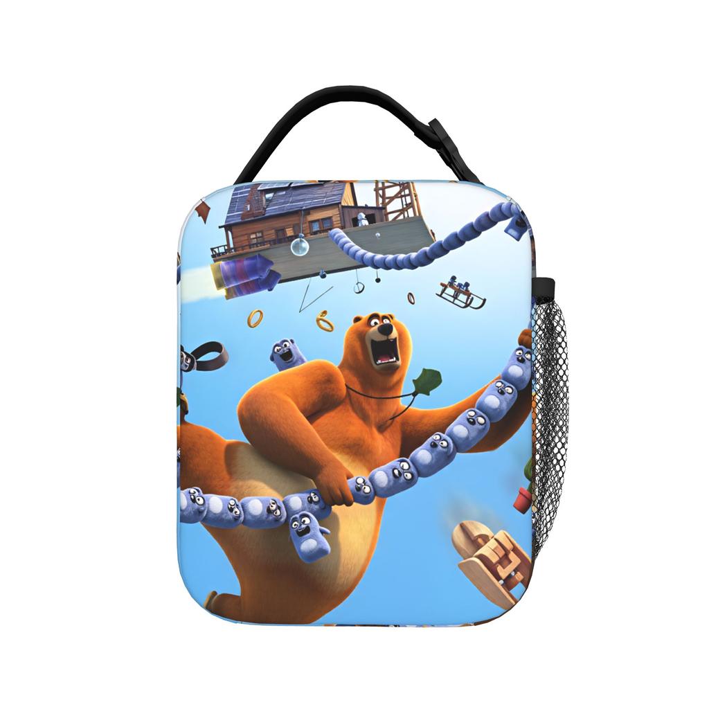 Grizzly and Lemmings Lunch Bag Travel Lunch Box For Women Cute Print Thermal Lunch Bags Oxford Portable Cooler Bag