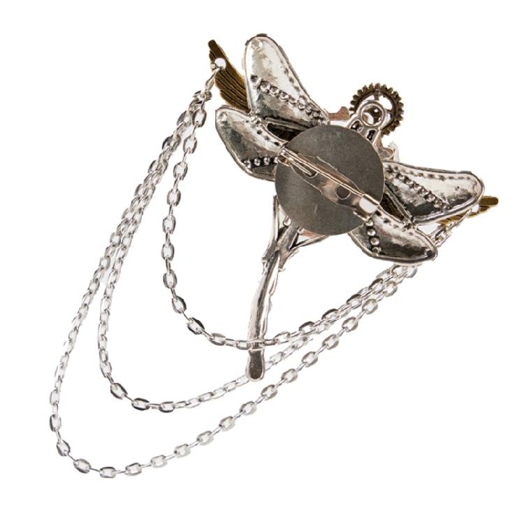 Wing Gear Hair Clip Brooch Clip Steampunk Hat Pin Decorative Corsage Pin