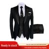 Herren Slim Fit Hochzeits- & Business-Smoking-Anzug Set mit Weste & Hose