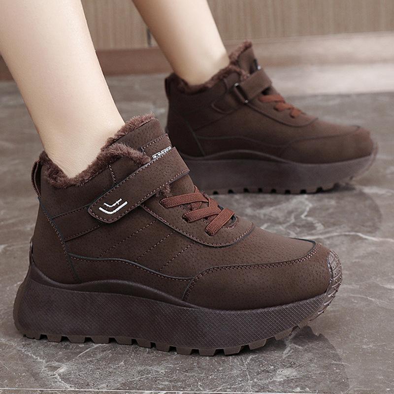 Damen Winterstiefel mit dicker Sohle, leicht, warm, einteilig, gefüttert, Schneestiefel, rutschfest, abriebfest, lässige Sneaker, Martin Baumwollstiefel, Sneaker