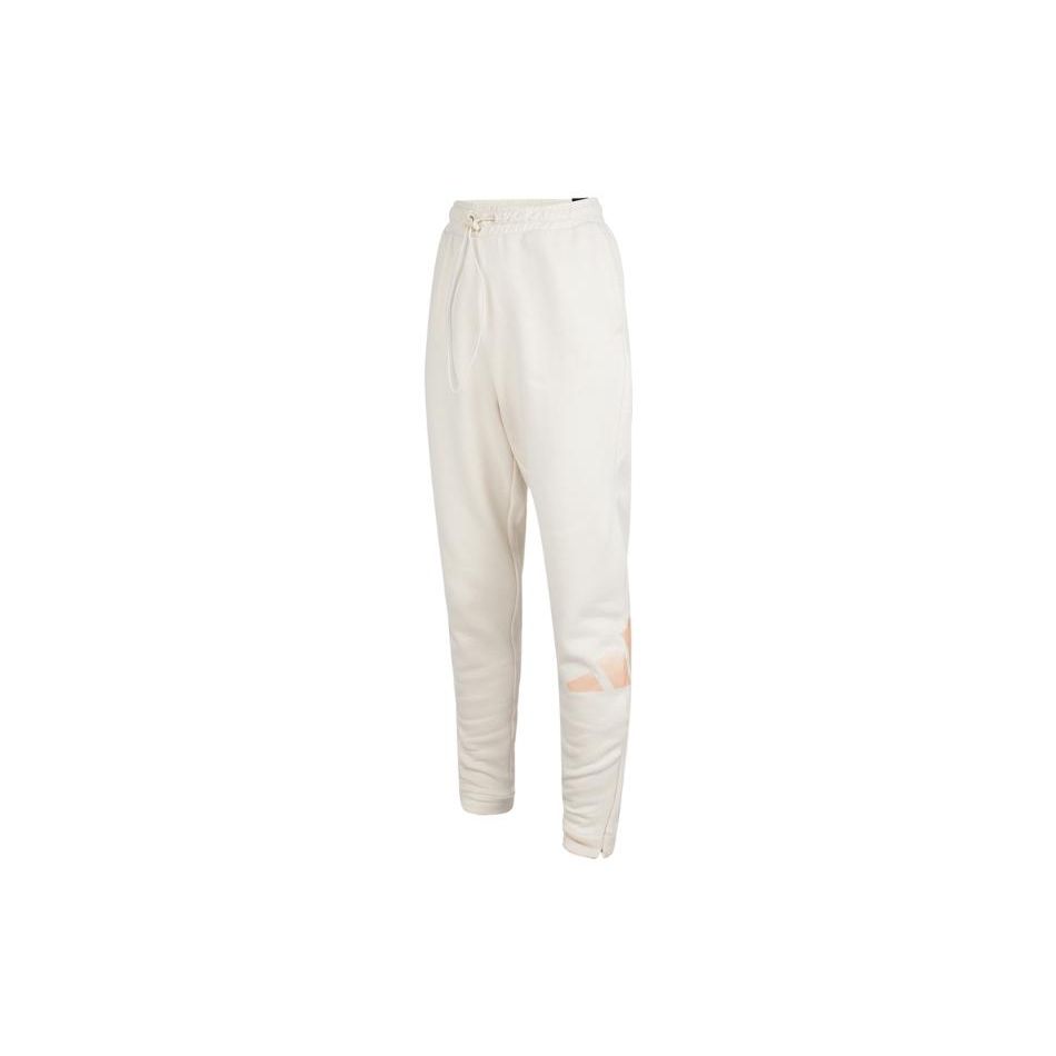 adidas Logo Drawstring Sport Fleece-Lined Pants Women Bottoms Off-White HI1203
