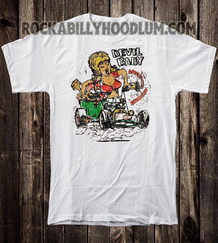 

Retro Hot Rod Tee T Shirt Art Ed Big Daddy Roth Monster Devil Baby S