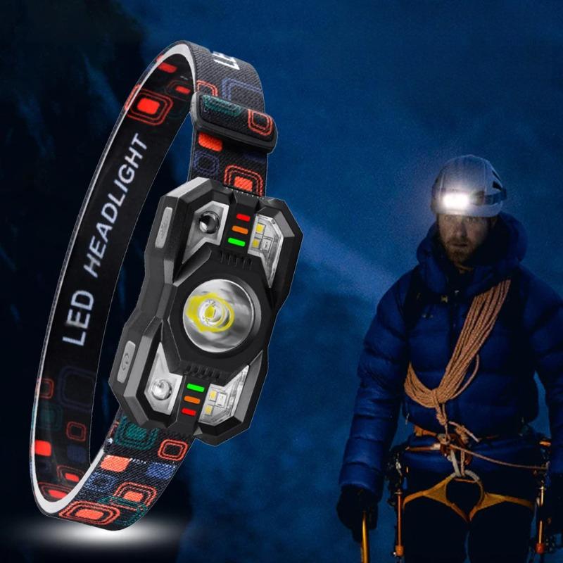 Adjustable LED Flashlight Headlamp Rechargeable Super Bright Head Torch Camping Fishing Cycling Hiking Motion Sensor Headlights