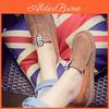 Elegant Women Round Toe Casual Pattern Flats With Wide Shallow Tendon Sole