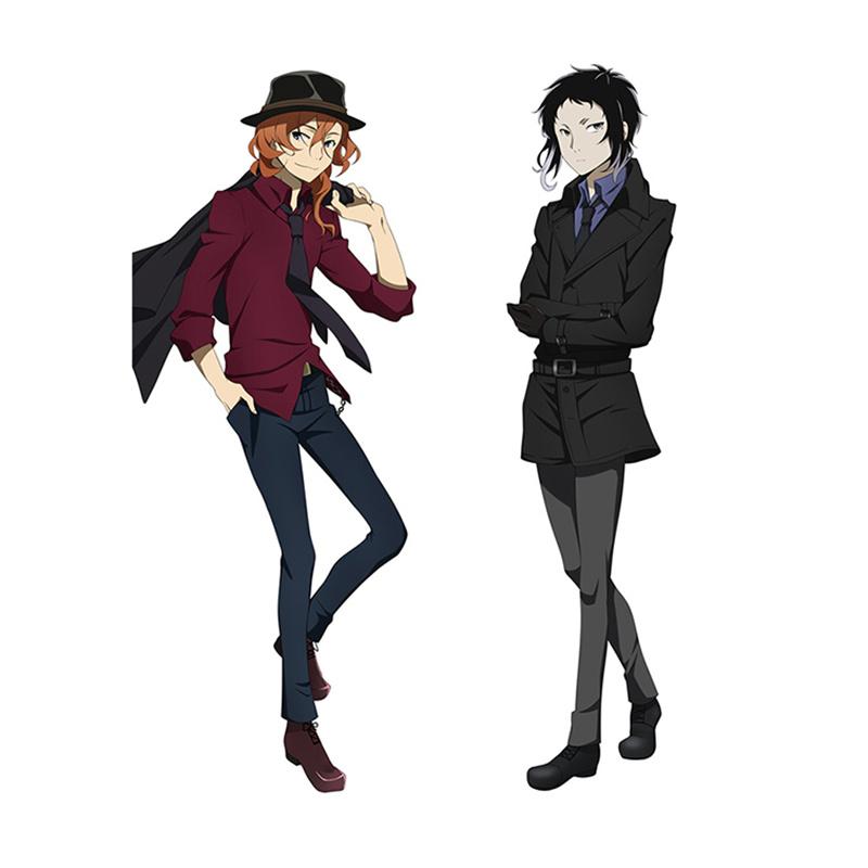 2 Cuscini A Forma Di Cane - Personaggi Bungo Stray Dogs: Dazai Osamu E Oda Sakunosuke, 20 Cm