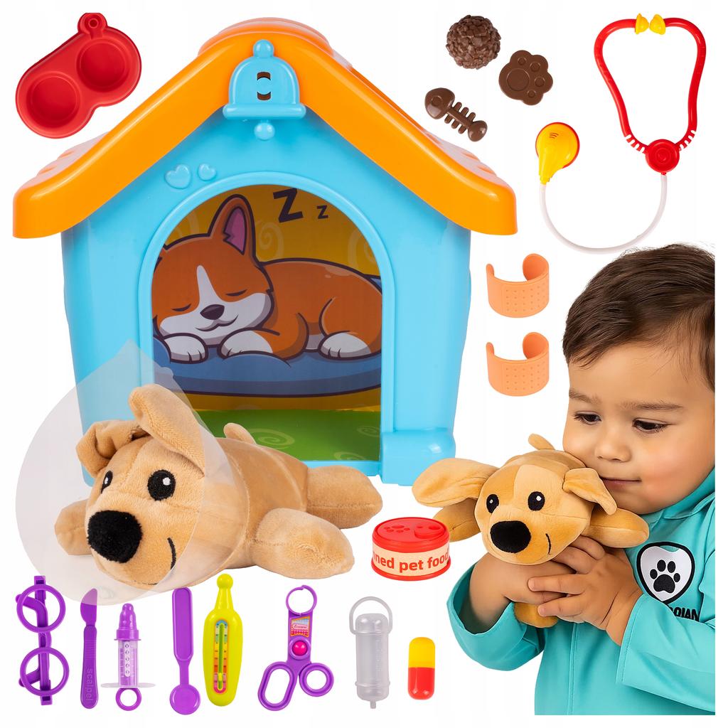 [PACZB] Small Veterinarian Dog with Kennel and Accessories 19 pcs Z3073