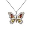 Fashion Silver Color Crystal Rhinestone Butterfly Pendant Necklaces for Women Long Chain Animal Long Necklace Jewelry Party GiftGood Product