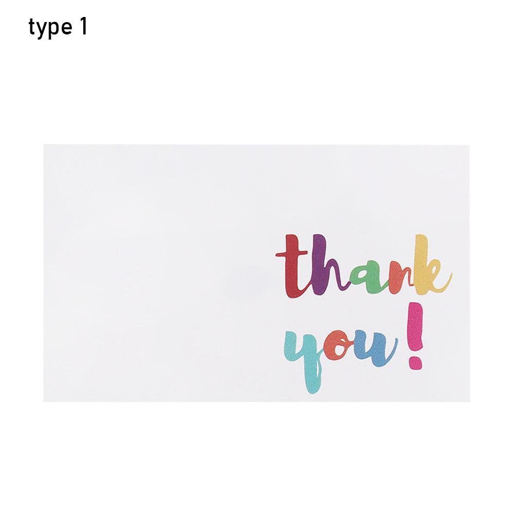 30PCS Gift Wedding Party For Small Business White/Kraft Paper Label Thank You Cards Greeting Card Rainbow Color Letters