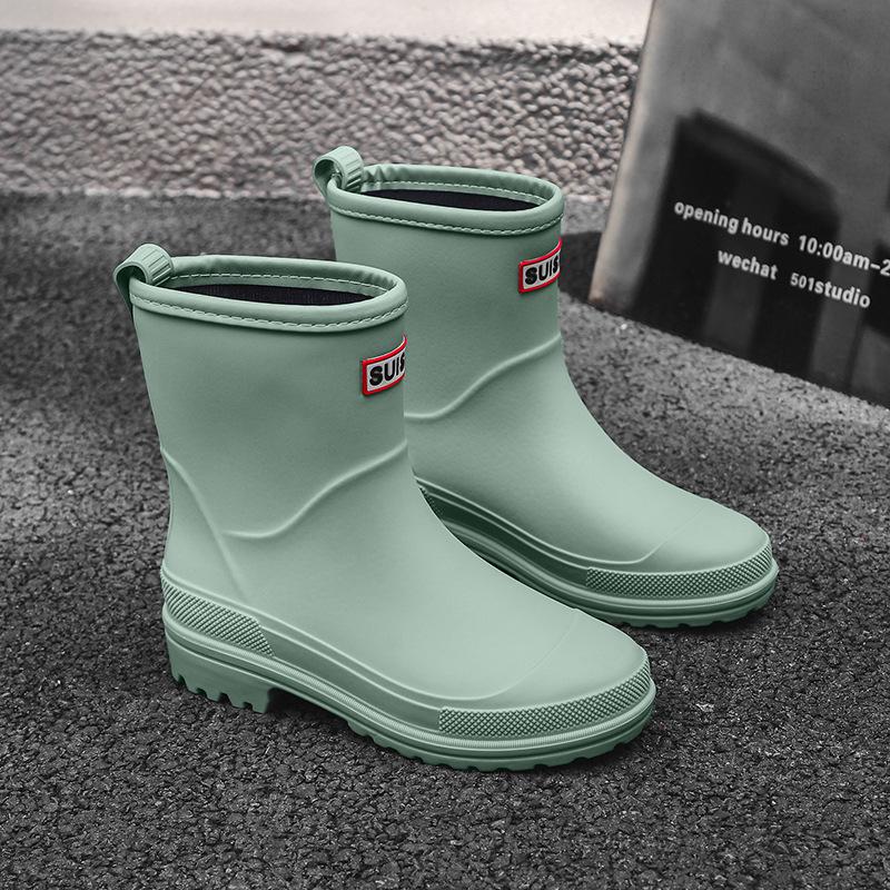

Трендовые женские дождевые сапоги до середины икры в корейском стиле - Водонепроницаемые, Нескользящие, Идеальные для всех сезонов 41 зелёный